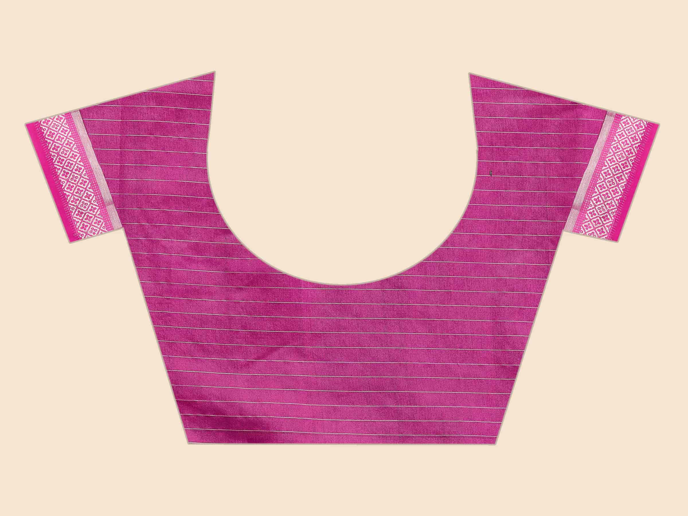 Checked Zari Banarasi Silk Gadwal Saree