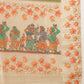 Olive Brown Floral Border Saree with Traditional Art Print Pallu