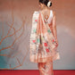 Peach Folk Art Cow Motif Saree with Traditional Printed Pallu