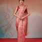 Blush Pink Floral Patola Saree with Traditional Geometric Border & Designer Pallu