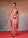 Blush Pink Floral Patola Saree with Traditional Geometric Border & Designer Pallu