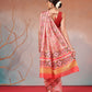 Blush Pink Floral Patola Saree with Traditional Geometric Border & Designer Pallu