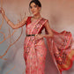 Blush Pink Floral Patola Saree with Traditional Geometric Border & Designer Pallu