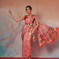 Blush Pink Floral Patola Saree with Traditional Geometric Border & Designer Pallu