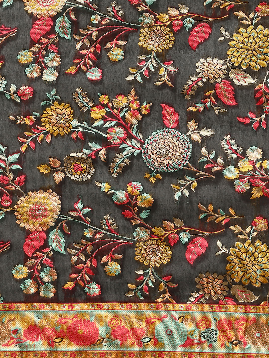 Woven Thread Cotton Saree With Unstitched Blouse Piece