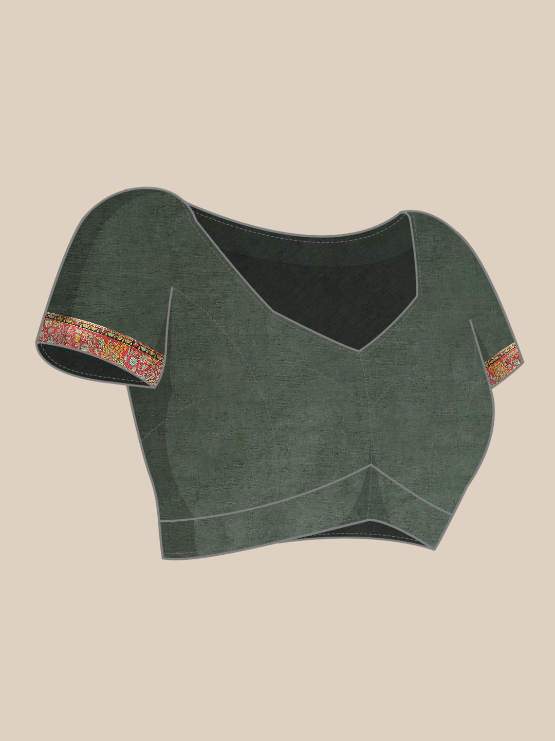 Woven Thread Cotton Saree With Unstitched Blouse Piece