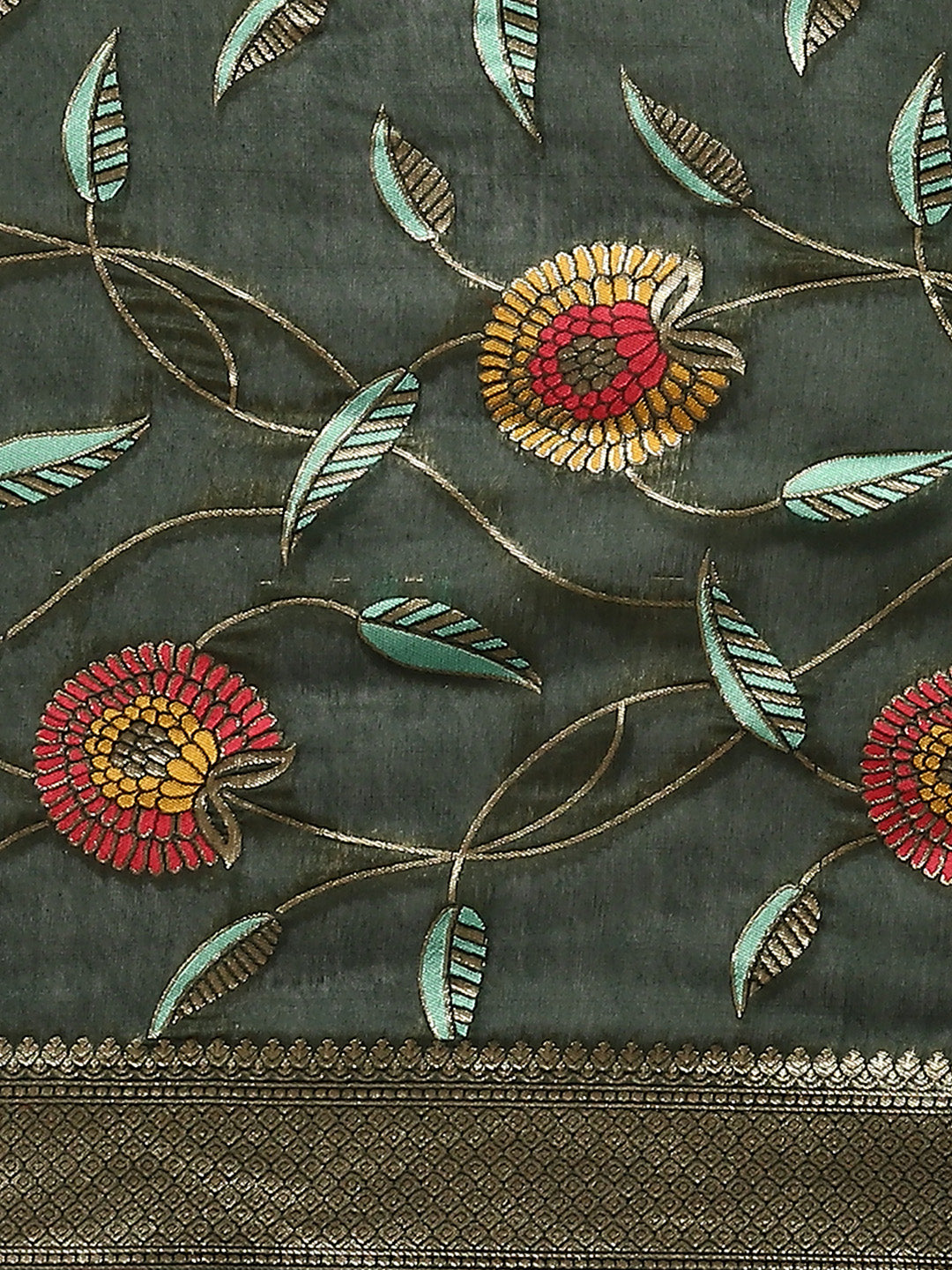 Woven Thread Cotton Saree With Unstitched Blouse Piece