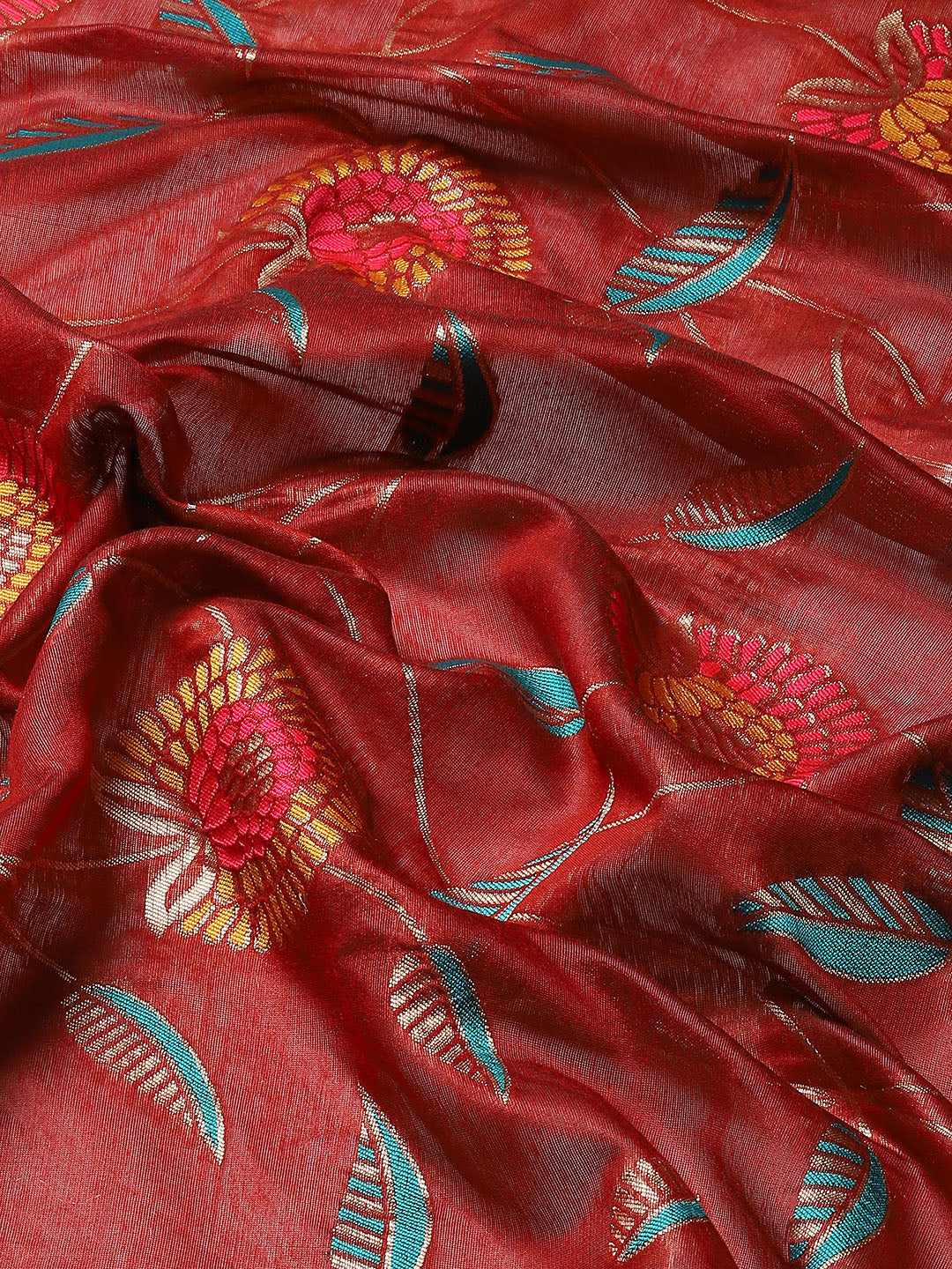 Woven Thread Cotton Saree With Unstitched Blouse Piece