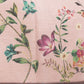 Blush Pink Botanical Floral Print Saree with Striped Designer Pallu