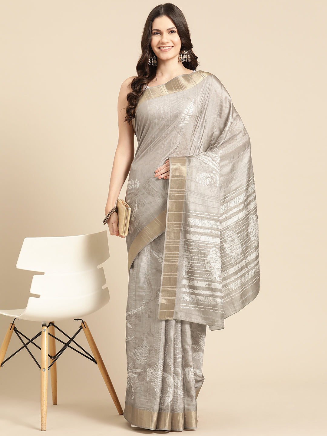 Soft Silk Digital Printed Zari Border Saree