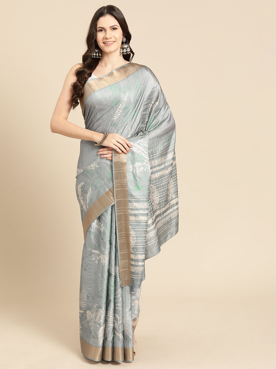 Soft Silk Digital Printed Zari Border Saree