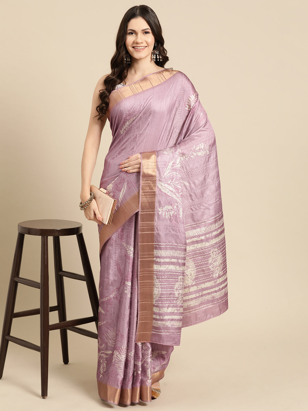Soft Silk Digital Printed Zari Border Saree