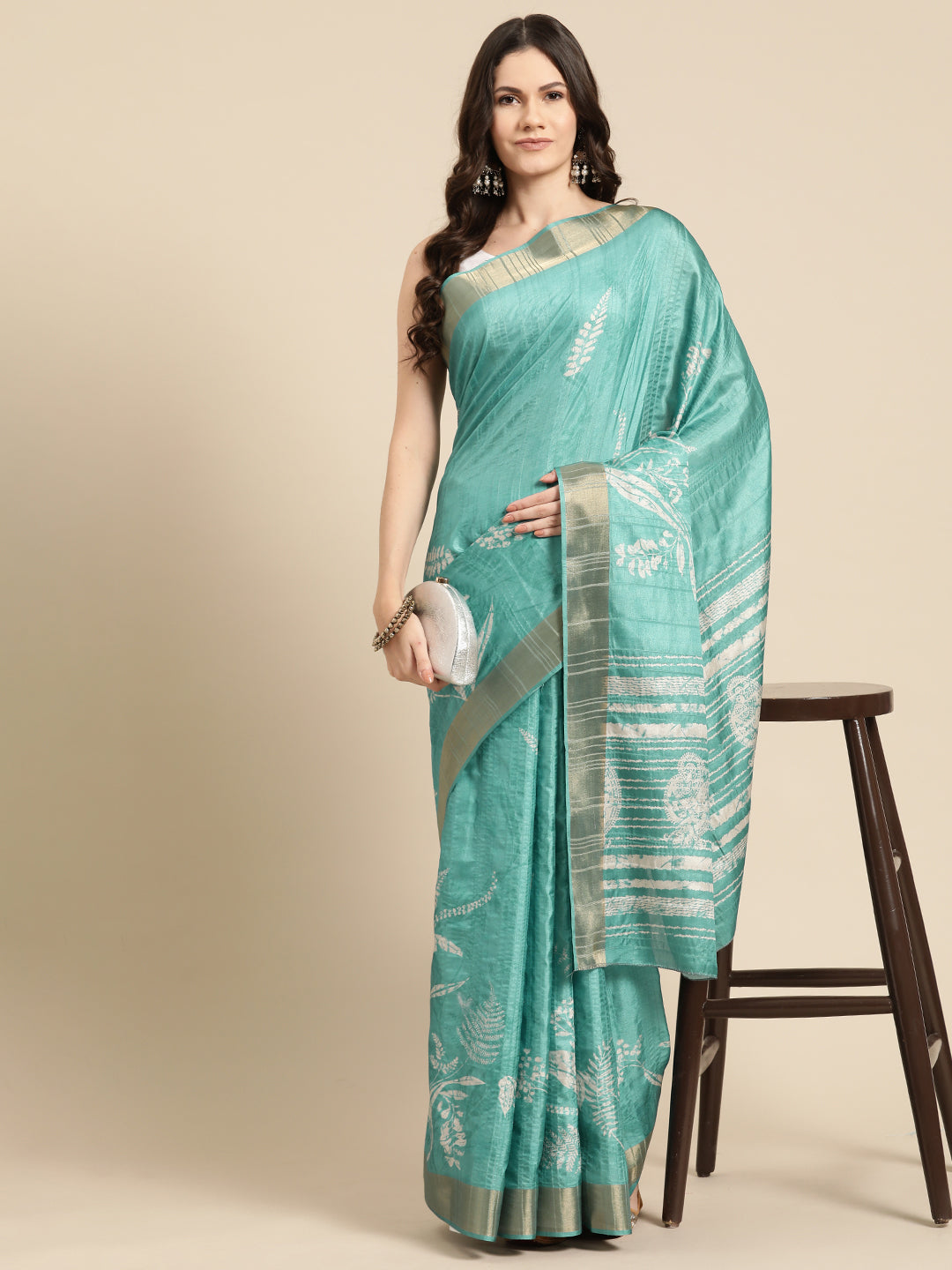 Soft Silk Digital Printed Zari Border Saree