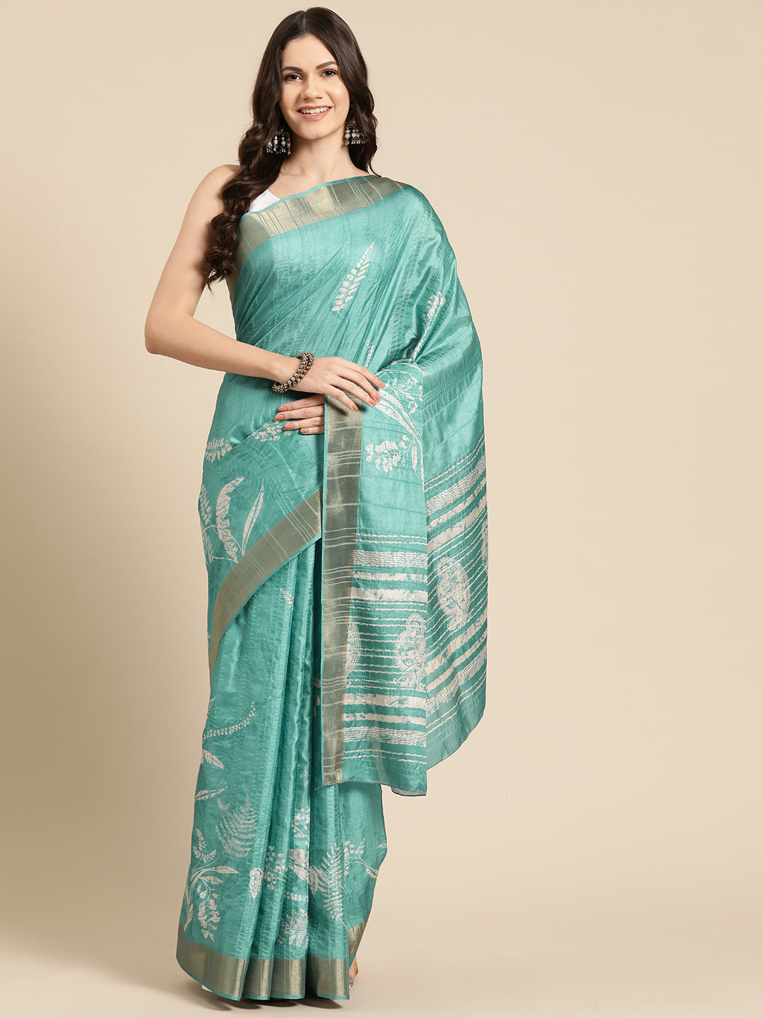 Soft Silk Digital Printed Zari Border Saree