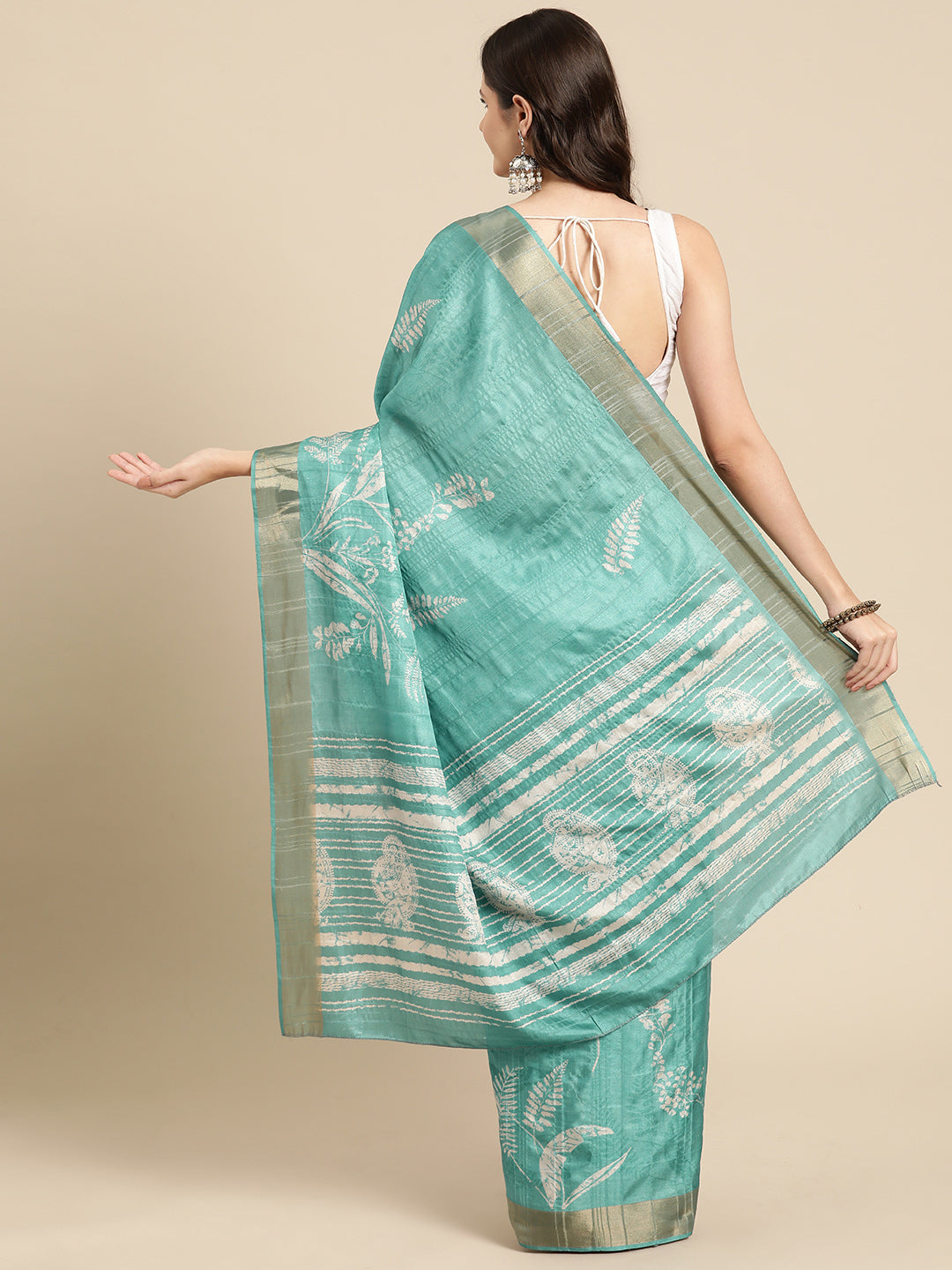 Soft Silk Digital Printed Zari Border Saree