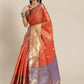 Women's Brocade Zari Woven Saree