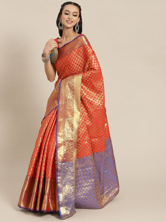 Women's Brocade Zari Woven Saree