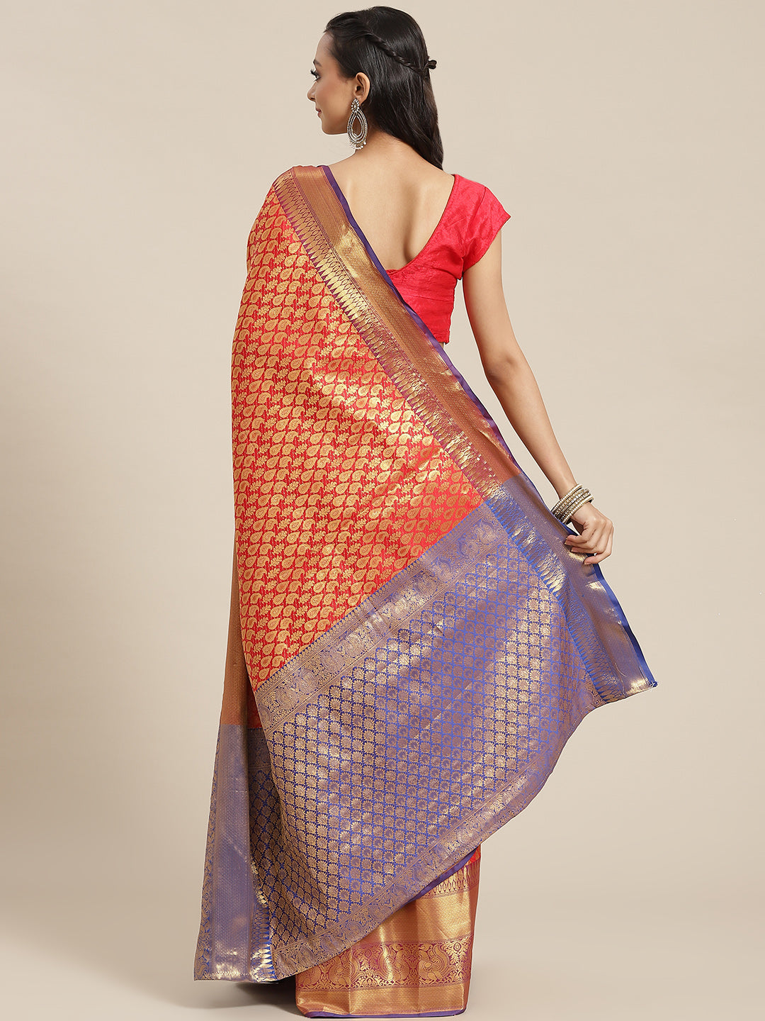Women's Brocade Zari Woven Saree
