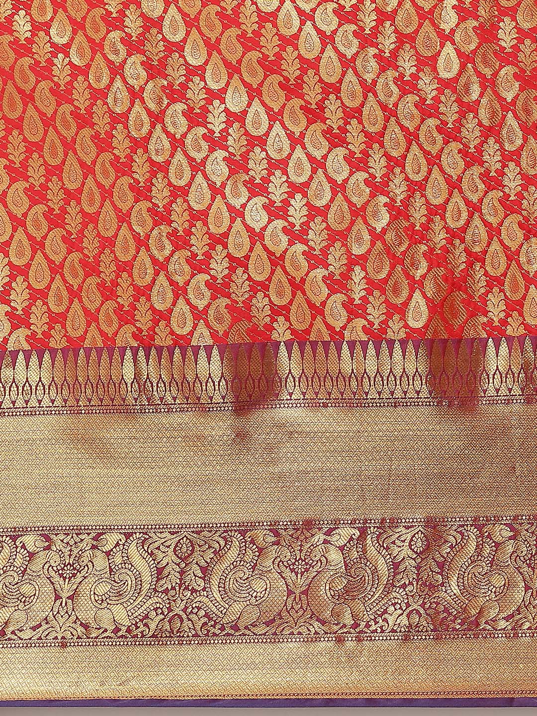 Women's Brocade Zari Woven Saree