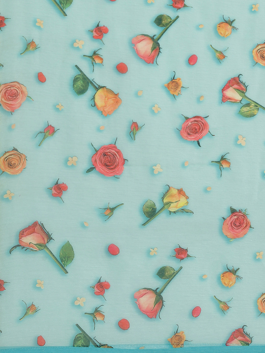 Floral Printed Organza Saree