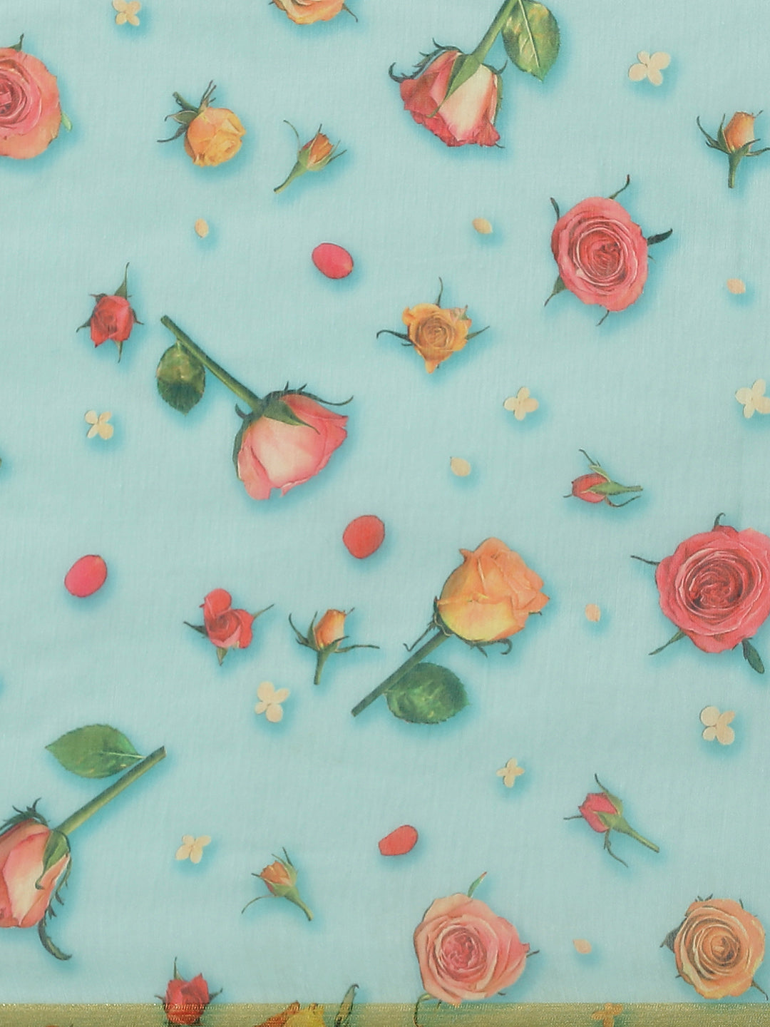 Floral Printed Organza Saree