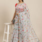 Floral Printed Organza Saree