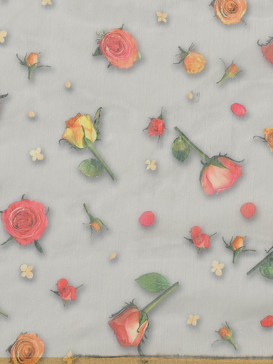 Floral Printed Organza Saree