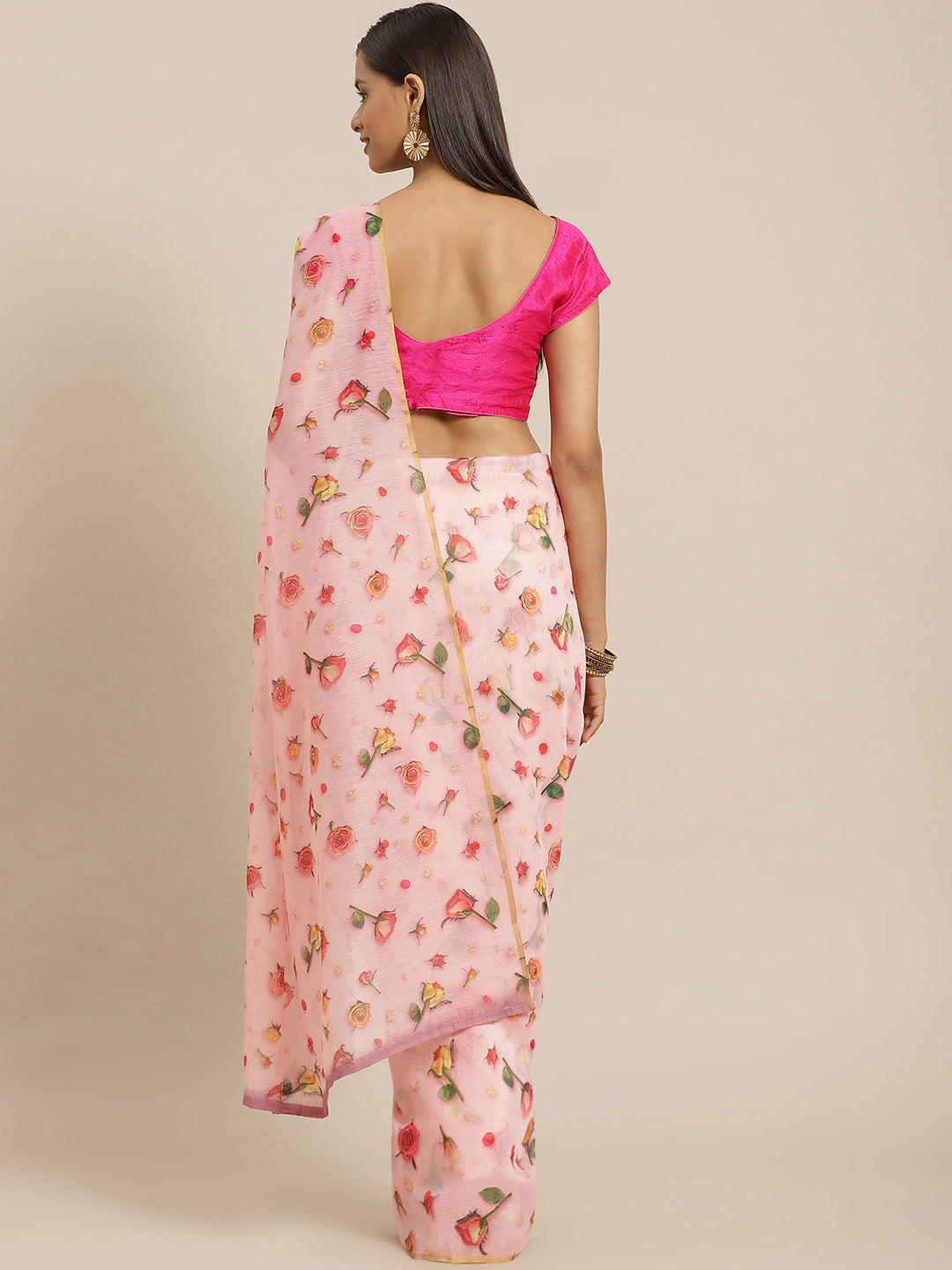 Floral Printed Organza Saree