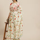 Floral Printed Organza Saree