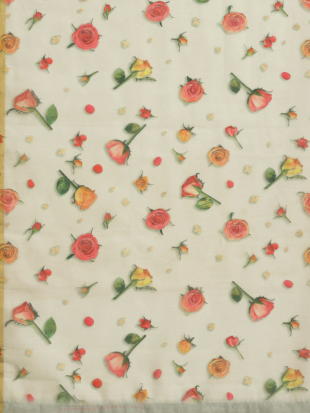 Floral Printed Organza Saree