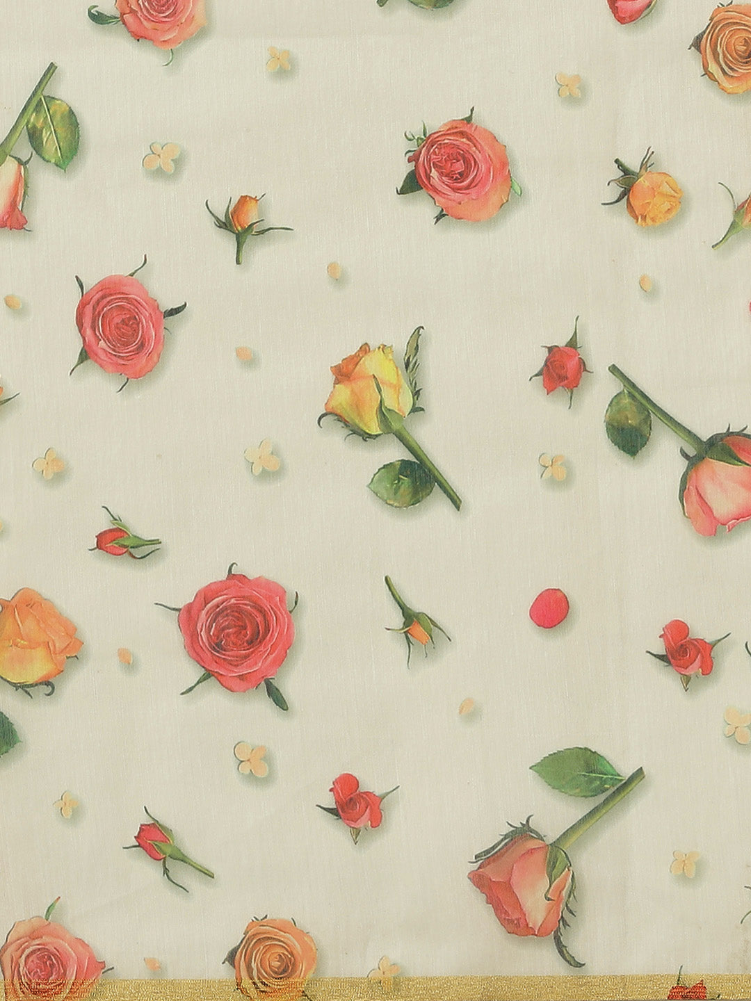 Floral Printed Organza Saree