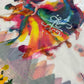 Digital Printed Holi Special Chanderi White & Multicolored Saree