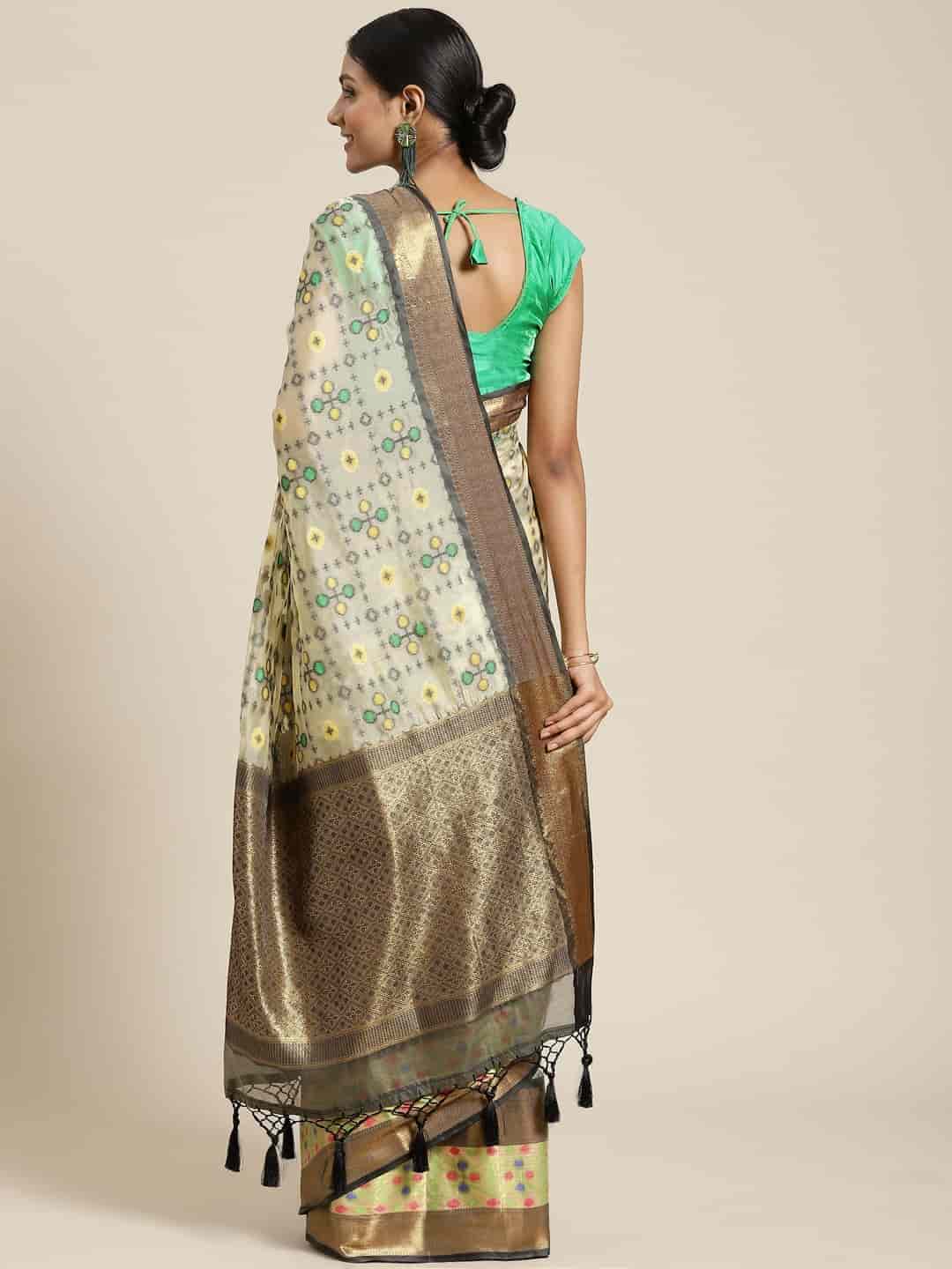 Ikat Woven Design Saree