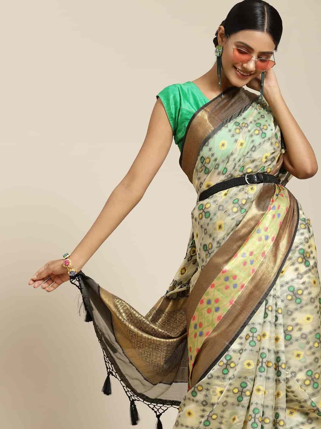 Ikat Woven Design Saree
