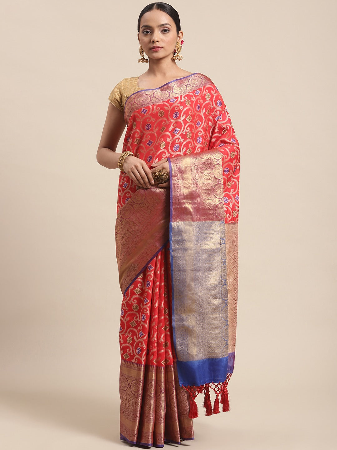 Ikat Woven Design Saree