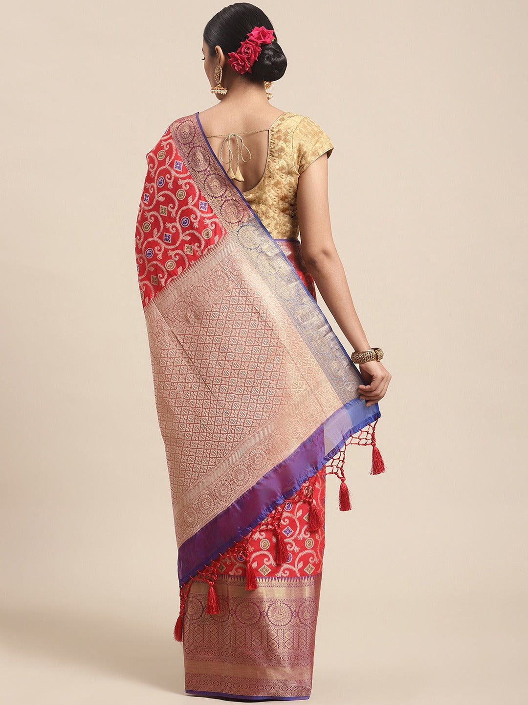 Ikat Woven Design Saree