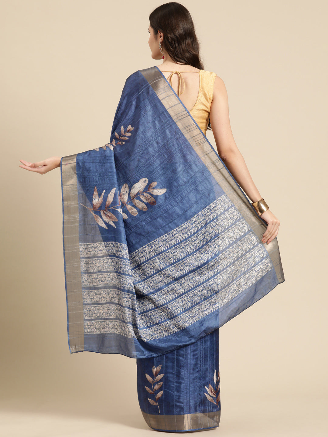 Soft Silk Floral Printed Zari Woven Border Saree