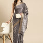 Soft Silk Floral Printed Zari Woven Border Saree