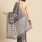 Soft Silk Floral Printed Zari Woven Border Saree