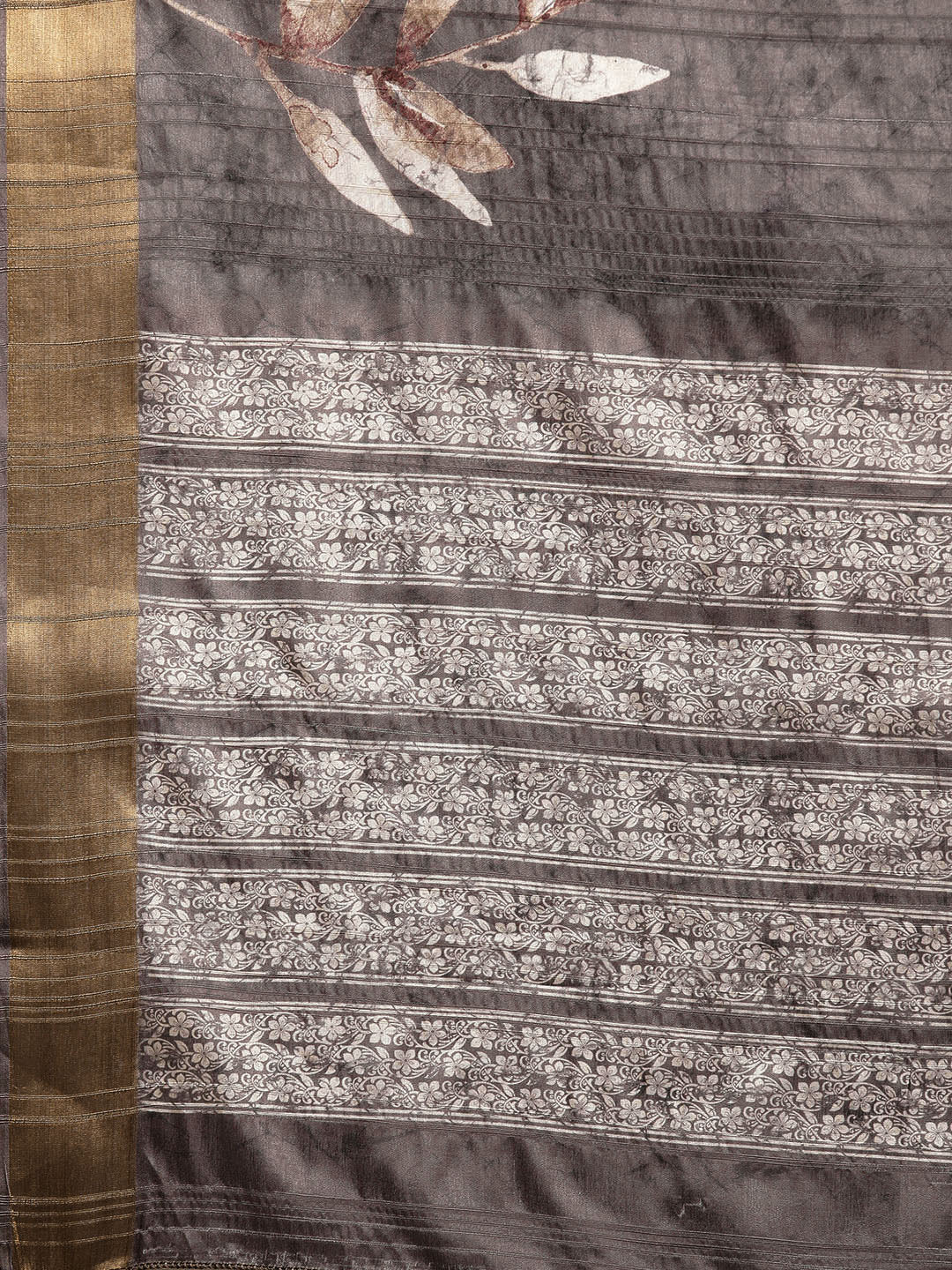 Soft Silk Floral Printed Zari Woven Border Saree