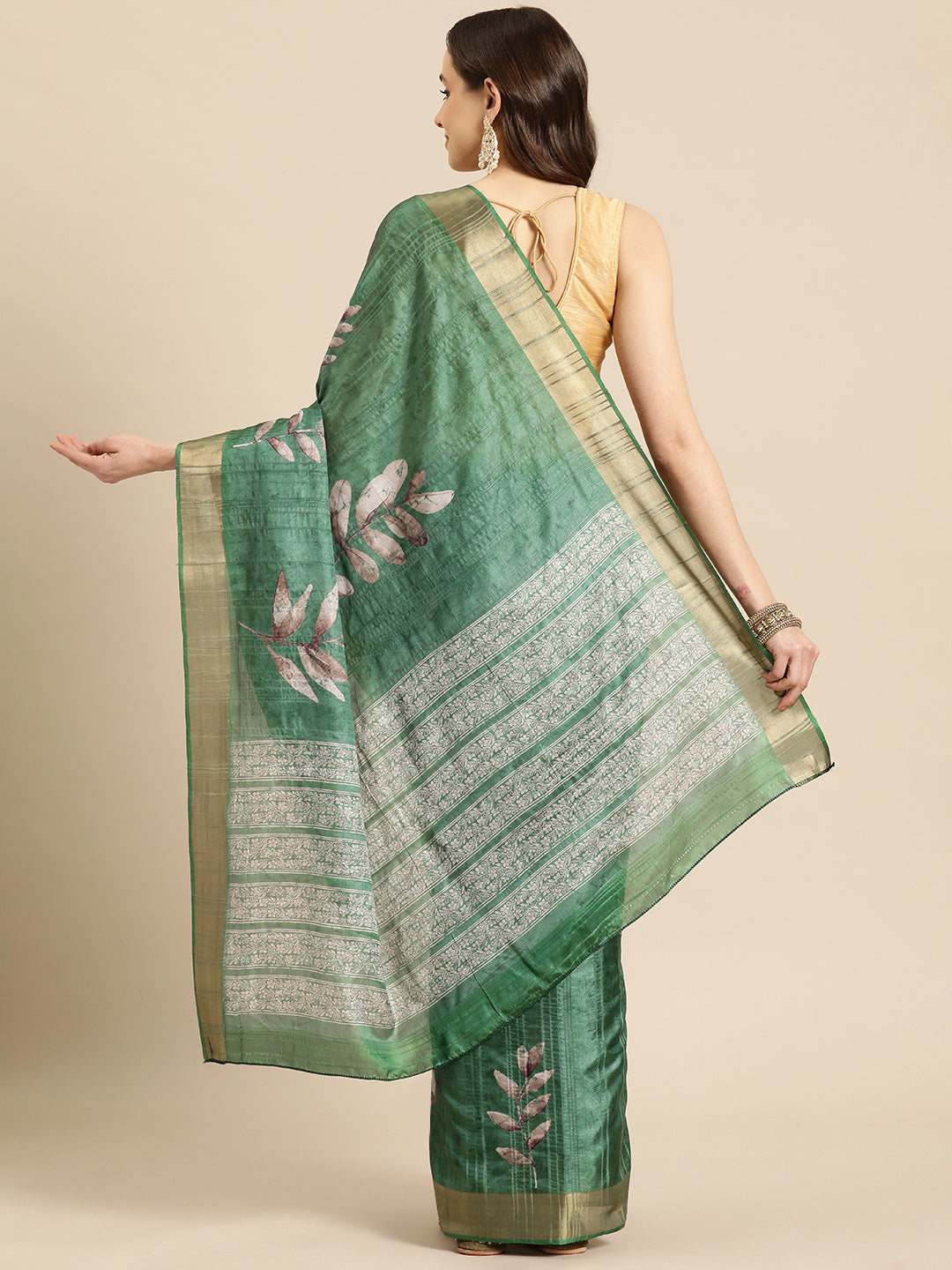 Soft Silk Floral Printed Zari Woven Border Saree