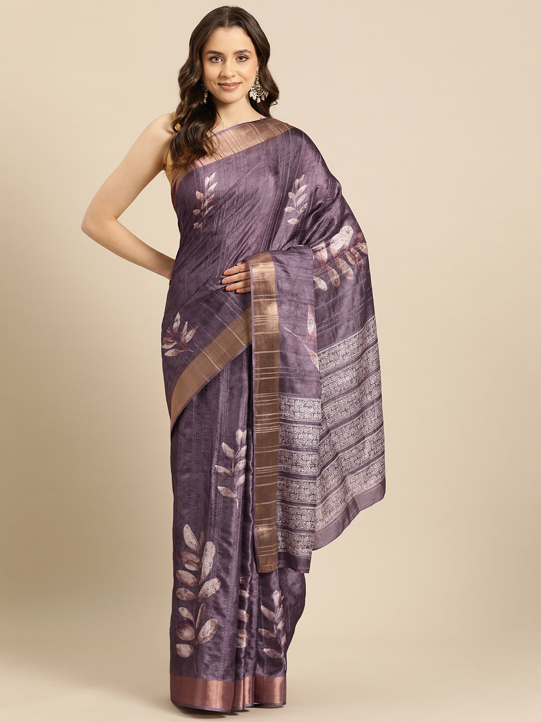 Soft Silk Floral Printed Zari Woven Border Saree