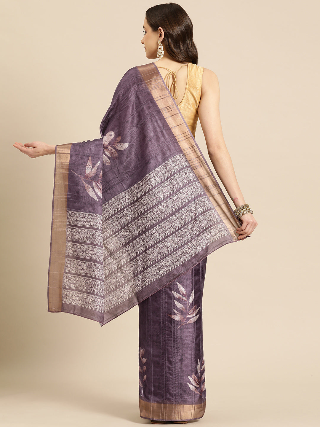 Soft Silk Floral Printed Zari Woven Border Saree