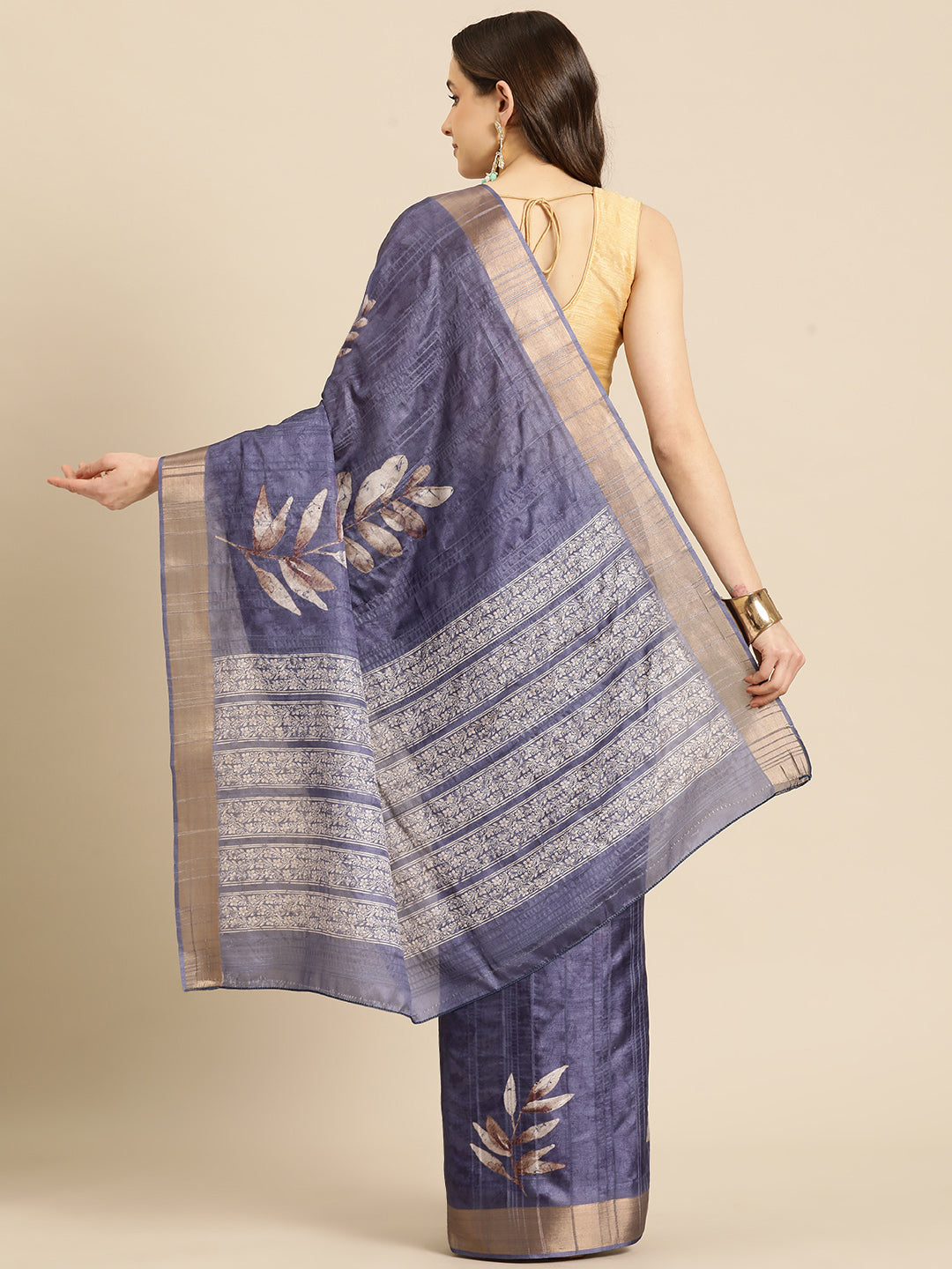 Soft Silk Floral Printed Zari Woven Border Saree