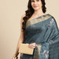 Soft Silk Floral Printed Zari Woven Border Saree