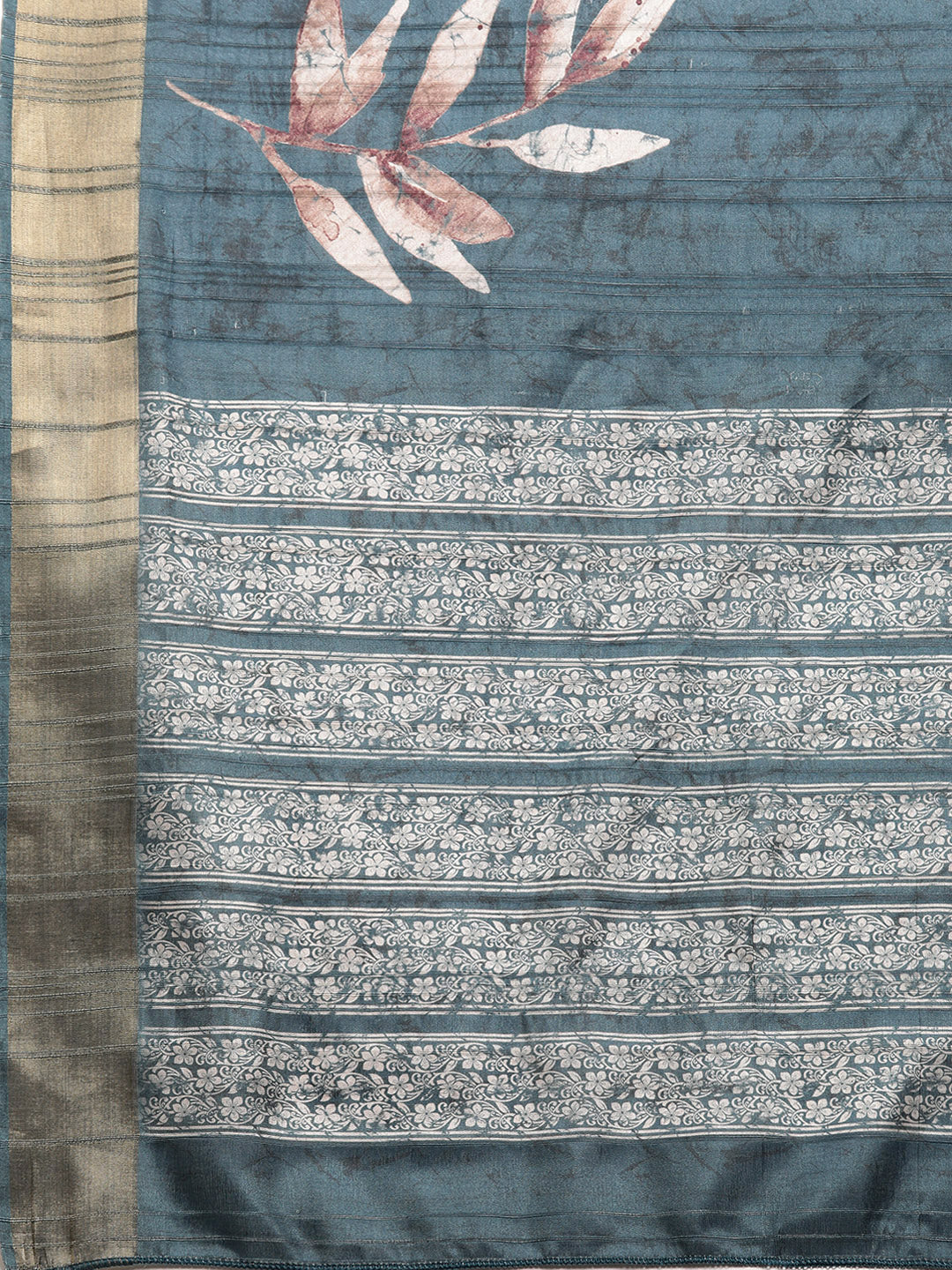 Soft Silk Floral Printed Zari Woven Border Saree