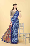 Kalamkari Digital Printed Indigo Saree