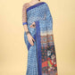 Kalamkari Digital Printed Indigo Saree
