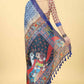 Kalamkari Digital Printed Indigo Saree