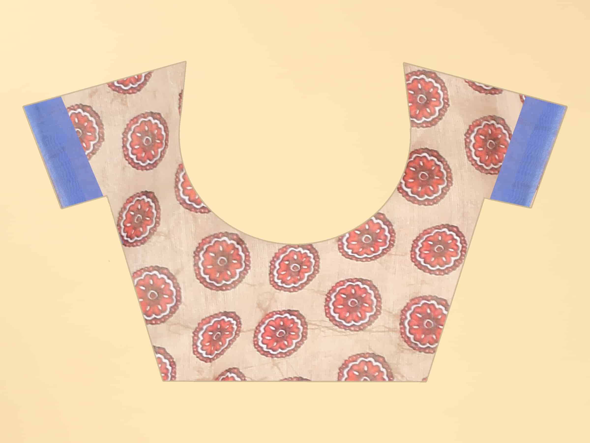 Kalamkari Digital Printed Indigo Saree